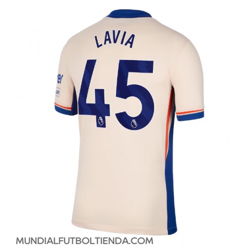 Camiseta Chelsea Romeo Lavia #45 Segunda Equipación Replica 2024-25 mangas cortas